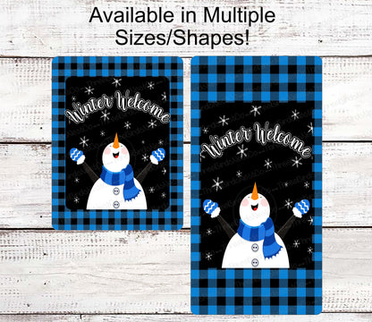 Snowman Sign - Snowman Welcome Sign - Welcome Wreath Sign - Welcome Winter Sign - Winter Welcome Sign - Welcome Wreath Signs