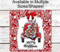 
              Christmas Truck Signs- Red Truck Sign - Christmas Wreath Signs - Christmas Candy Sign
            