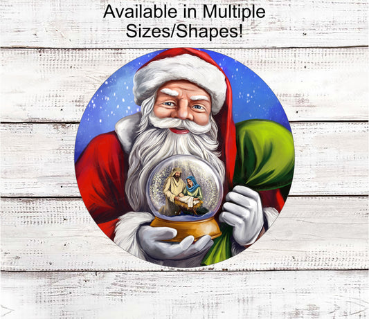 Christmas Wreath Signs - Nativity Sign - Santa Signs - Jesus Sign - Jesus is the Reason - Snow Globe Sign