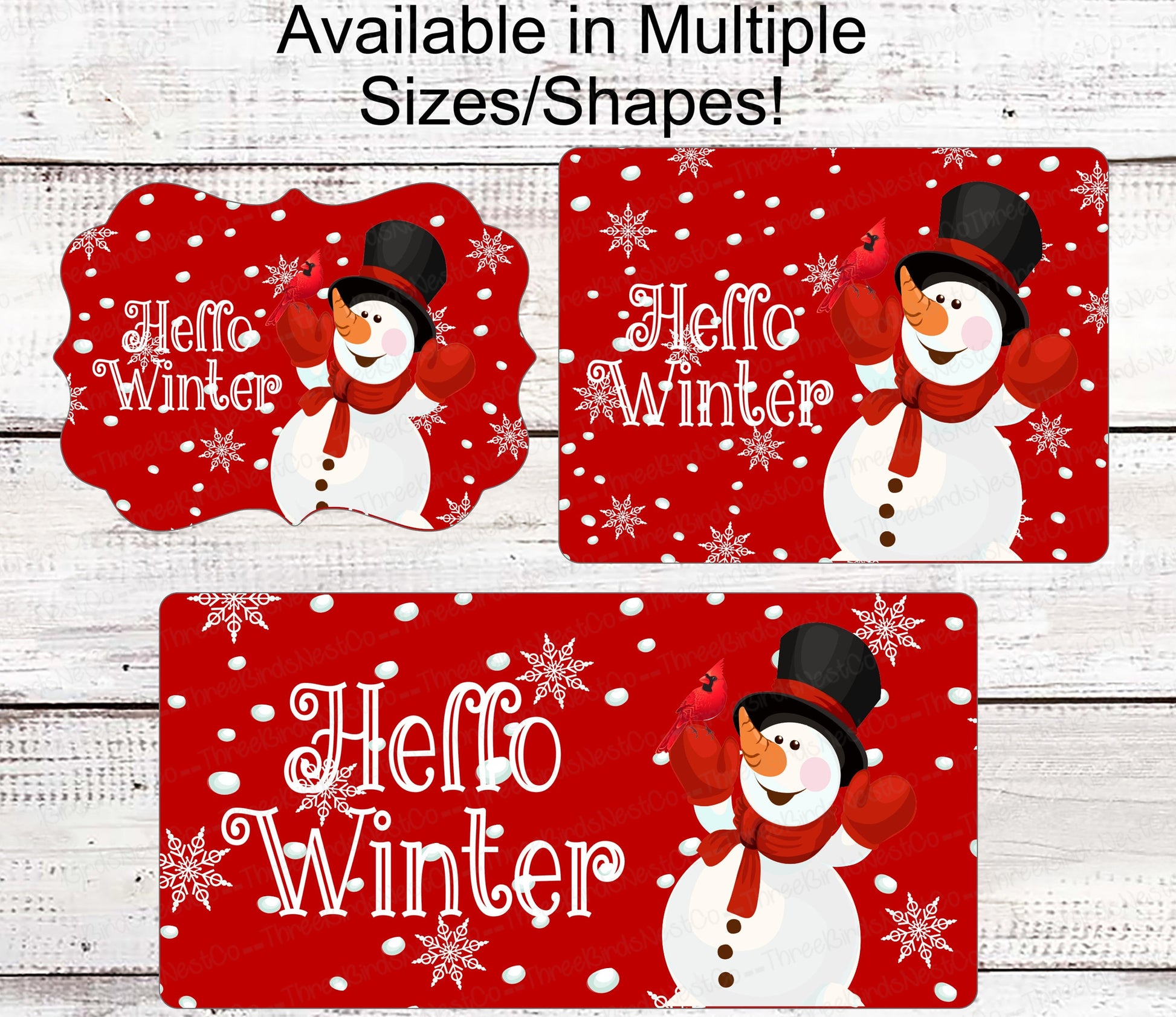 Hello Winter Sign - Snowman Sign - Snowman Welcome Sign - Welcome Wreath Sign Snowflakes Sign