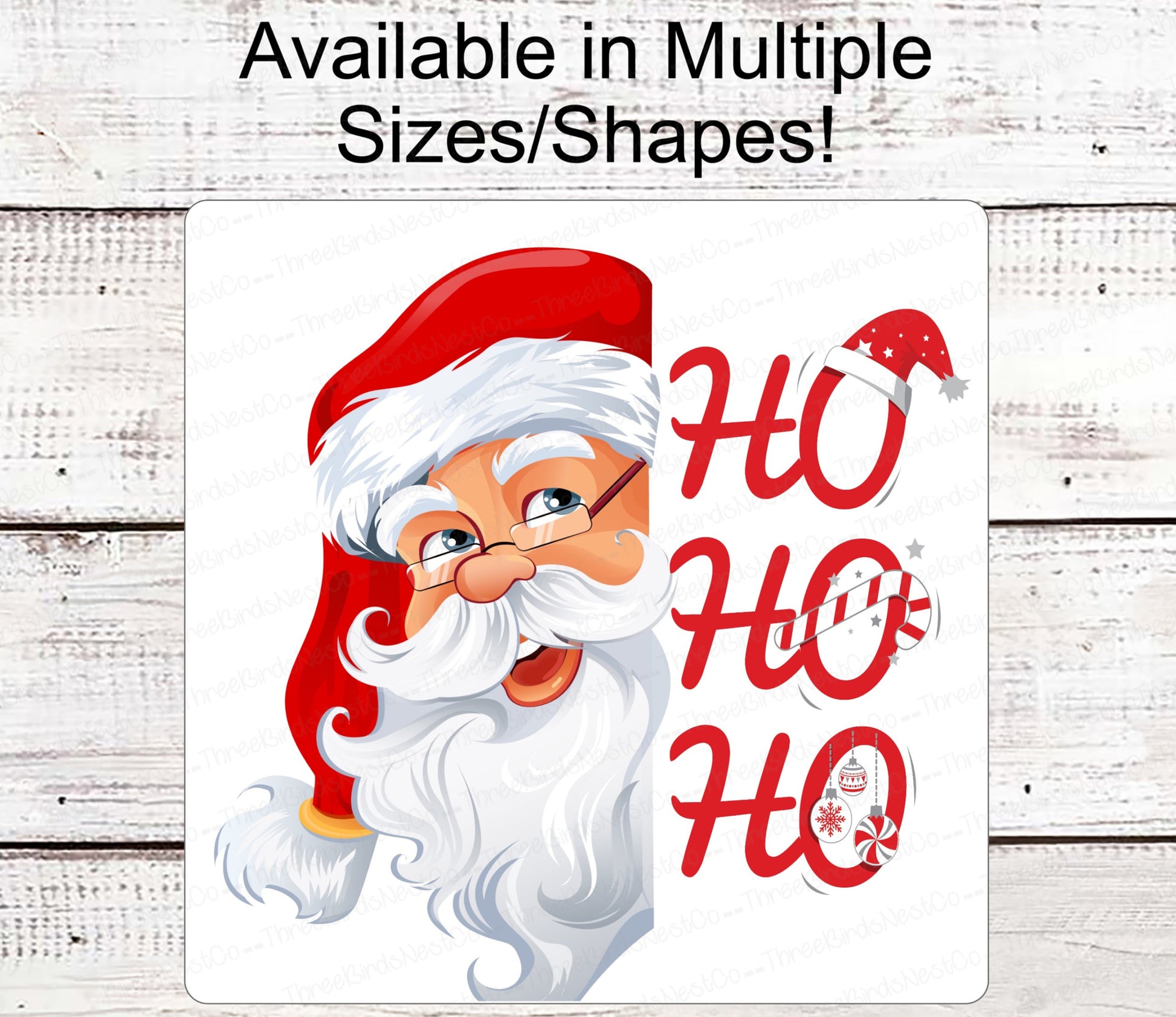 Christmas Wreath Signs - Christmas Sign - Ho Ho Ho Sign - Merry Christmas Sign - Here Comes Santa Claus - Snowflakes Sign