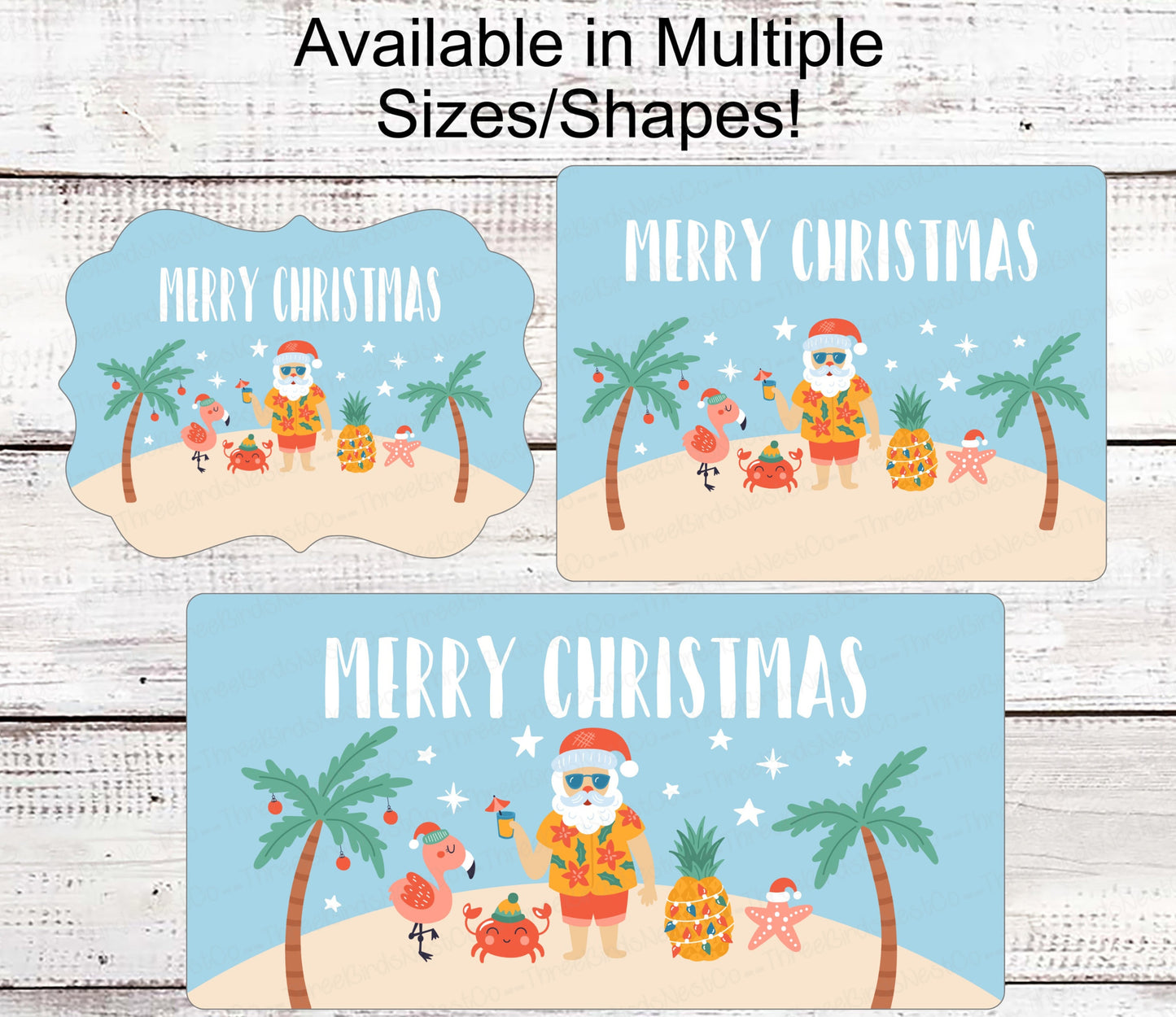 Christmas Wreath Signs - Santa Signs - Beach Christmas Signs - Christmas at the Beach - Beach Cocktail Sign