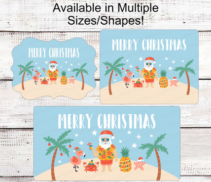 Christmas Wreath Signs - Santa Signs - Beach Christmas Signs - Christmas at the Beach - Beach Cocktail Sign