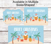 
              Christmas Wreath Signs - Santa Signs - Beach Christmas Signs - Christmas at the Beach - Beach Cocktail Sign
            