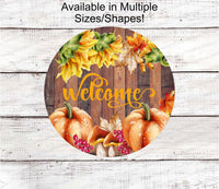 
              Fall Welcome Sign - Welcome Fall Sign - Pumpkin Sign - Sunflower Sign - Thanksgiving Sign - Fall Leaves Sign - Autumn Sign - Fall Floral
            
