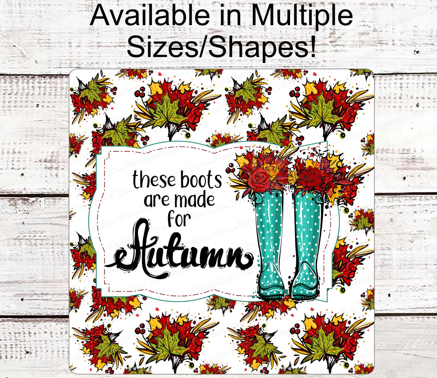 Fall Welcome Sign - Fall Wreath Sign - Fall Boots Sign - Autumn Leaves Sign - Autumn Sign