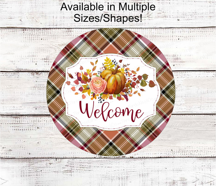 Hello Autumn Sign - Fall Welcome Sign - Welcome Fall Sign - Pumpkin Sign - Pastel Fall Pumpkin - Thanksgiving Sign - Fall Floral