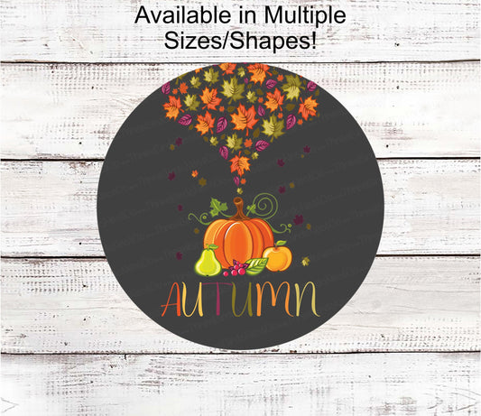 Hello Autumn Sign - Fall Welcome Sign - Fall Leaves Sign - Welcome Fall Sign - Pumpkin Sign - Thanksgiving Sign - Fall Floral