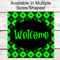 Happy Halloween Sign - Halloween Welcome Sign - Jack O Lantern Sign - Witch Hat Sign - Spooky Sign - Black Cat Sign -  Spider Sign