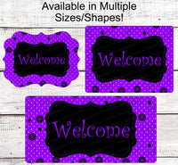 
              Happy Halloween Sign - Halloween Welcome Sign - Jack O Lantern Sign - Witch Hat Sign - Spooky Sign - Black Cat Sign -  Spider Sign
            
