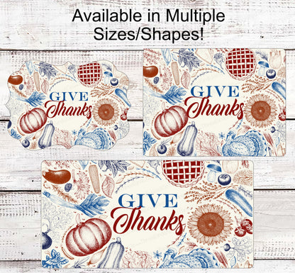 Fall Welcome Sign - Give Thanks Sign - Pumpkin Sign - Sunflower Sign - Thanksgiving Sign - Thankful Sign - Autumn Sign - Fall Floral