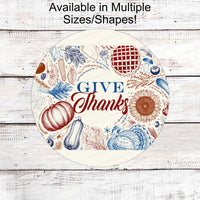 Fall Welcome Sign - Give Thanks Sign - Pumpkin Sign - Sunflower Sign - Thanksgiving Sign - Thankful Sign - Autumn Sign - Fall Floral