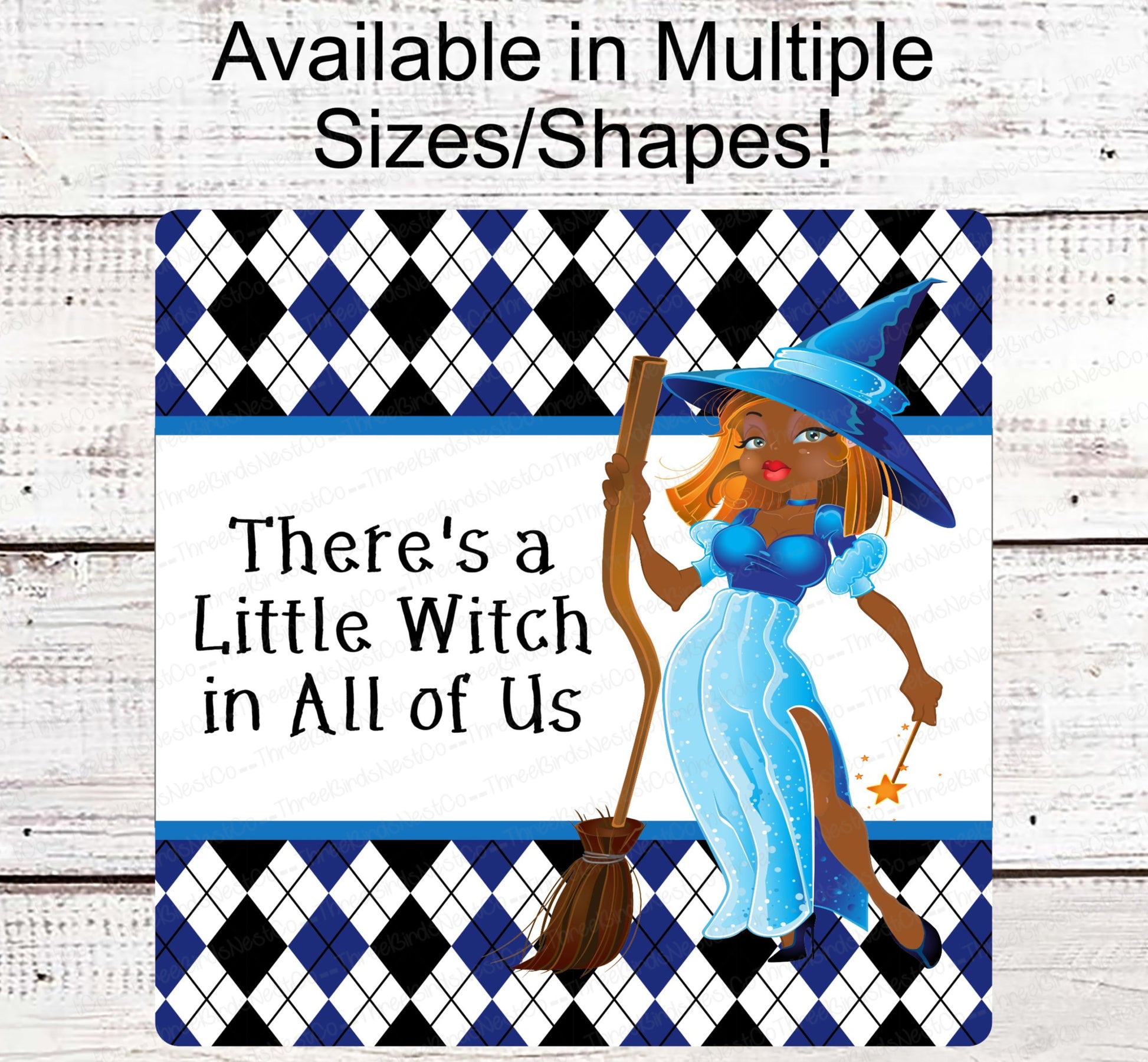 Halloween Wreath Signs - Witch Sign - Black Girl - Black Witch - Halloween Wreath Attachments - Halloween Decor - African American Art