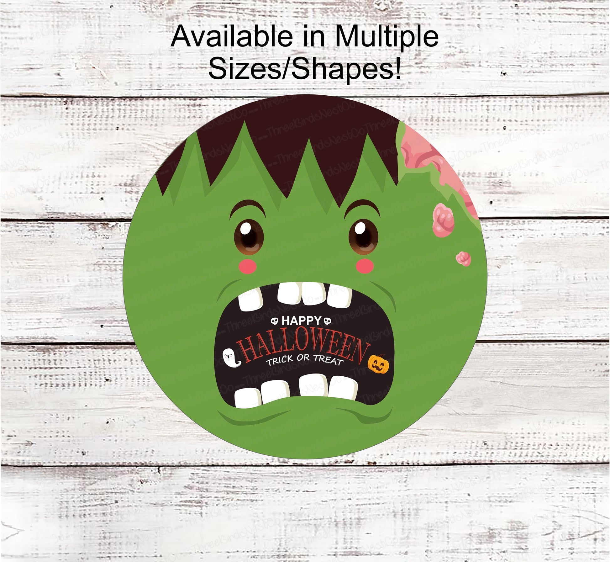 Halloween Signs - Frankenstein Sign- Halloween Wreath - Monster Sign - Happy Halloween Sign - Trick or Treat Sign