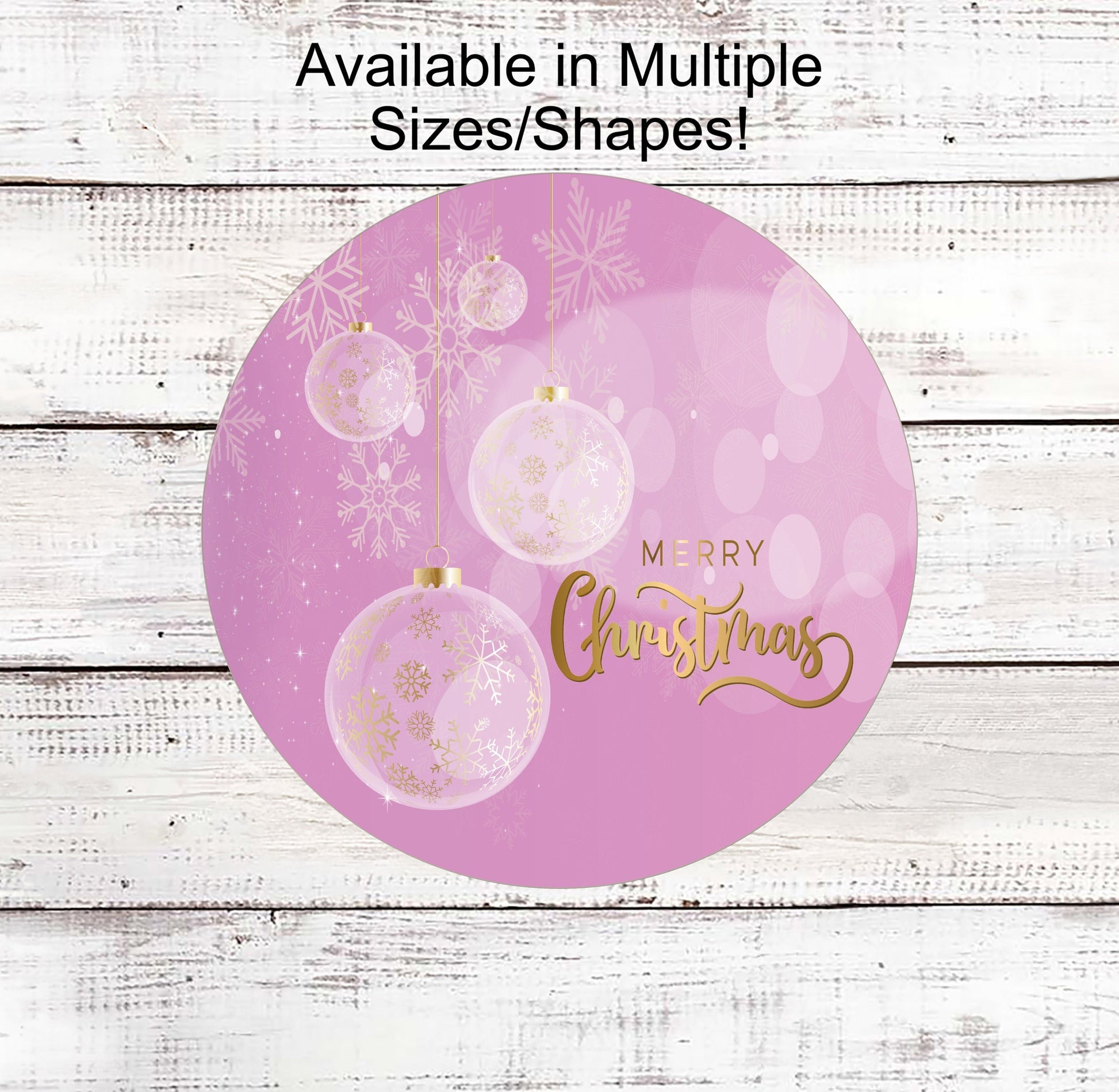 Christmas Wreath Signs - Christmas Signs - Pink Christmas Sign - Christmas Ornaments - Christmas Ornaments Signs - Pink Christmas Decor