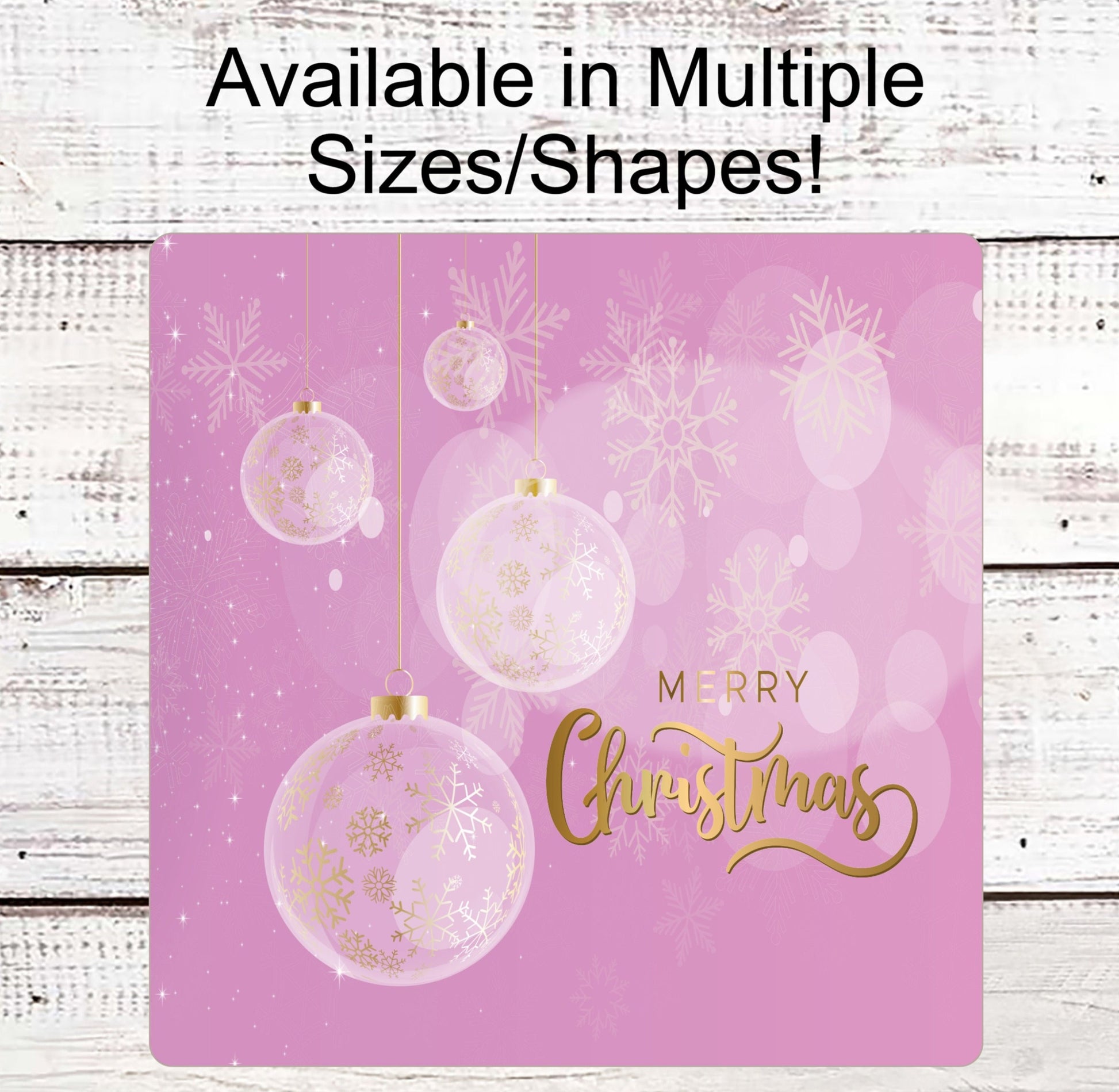 Christmas Wreath Signs - Christmas Signs - Pink Christmas Sign - Christmas Ornaments - Christmas Ornaments Signs - Pink Christmas Decor