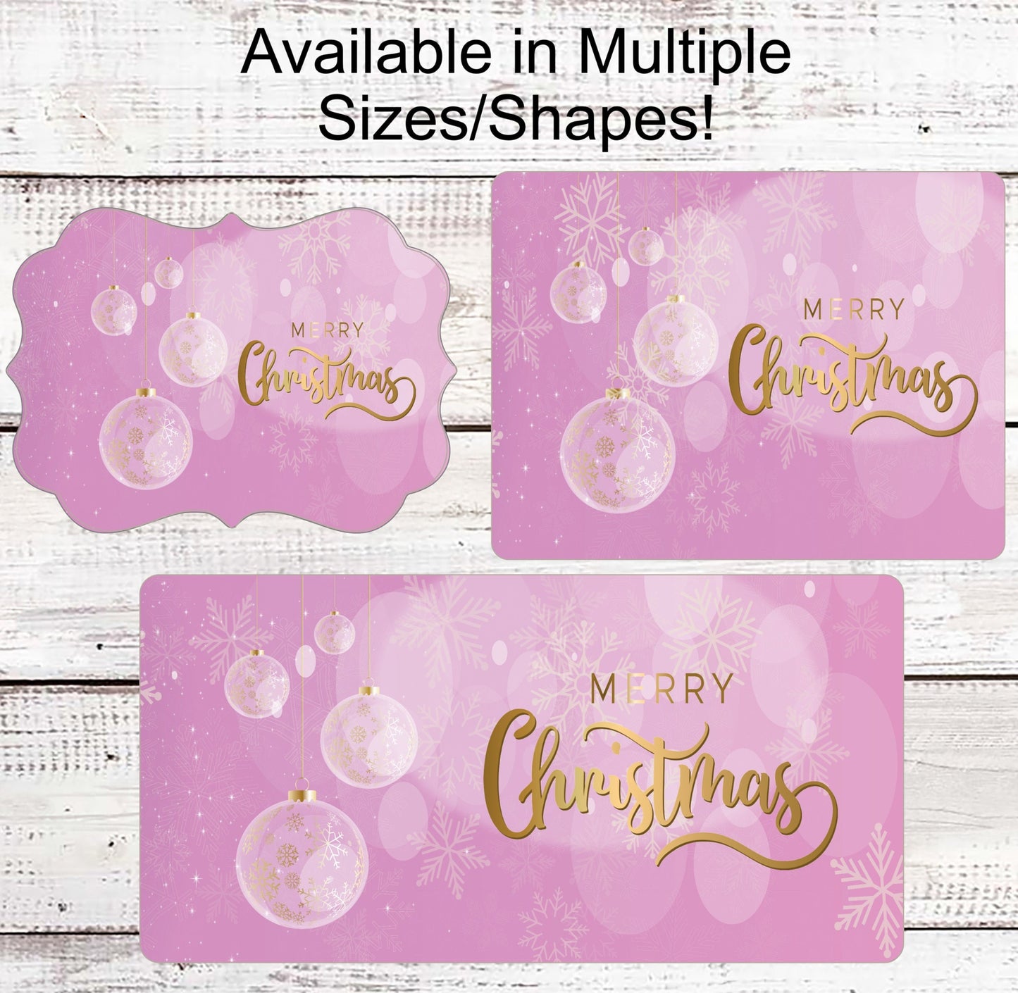 Christmas Wreath Signs - Christmas Signs - Pink Christmas Sign - Christmas Ornaments - Christmas Ornaments Signs - Pink Christmas Decor