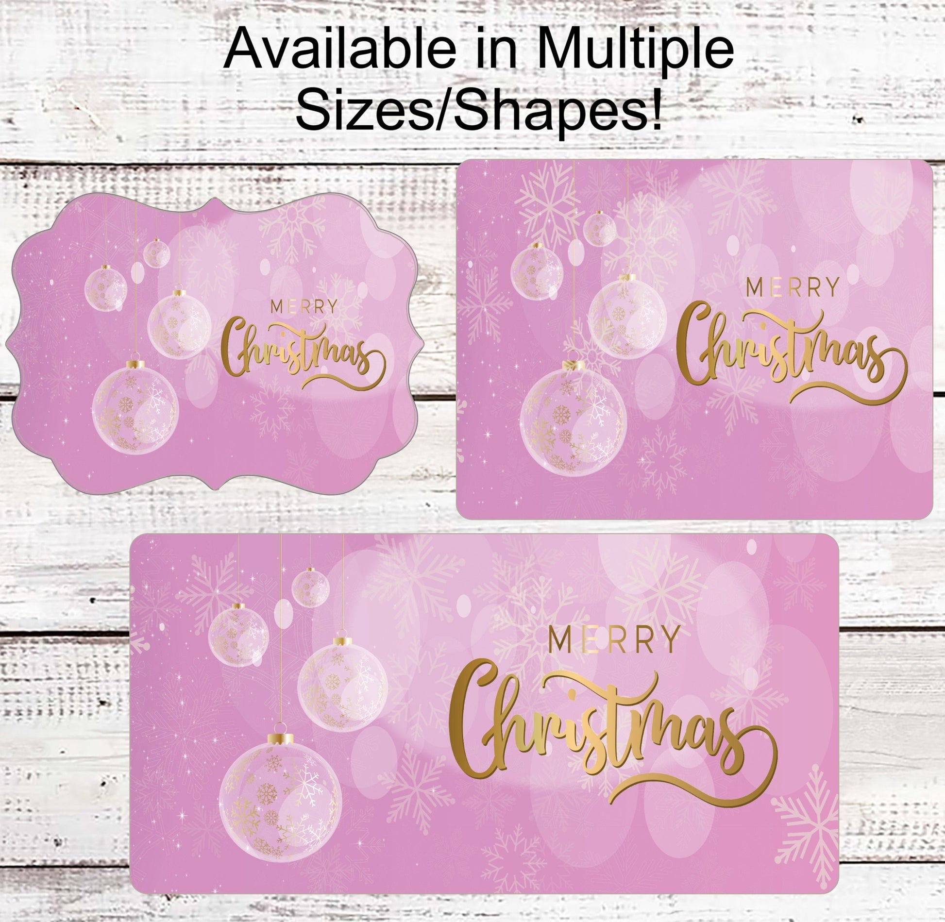 Christmas Wreath Signs - Christmas Signs - Pink Christmas Sign - Christmas Ornaments - Christmas Ornaments Signs - Pink Christmas Decor