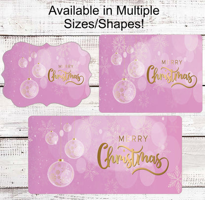 Christmas Wreath Signs - Christmas Signs - Pink Christmas Sign - Christmas Ornaments - Christmas Ornaments Signs - Pink Christmas Decor