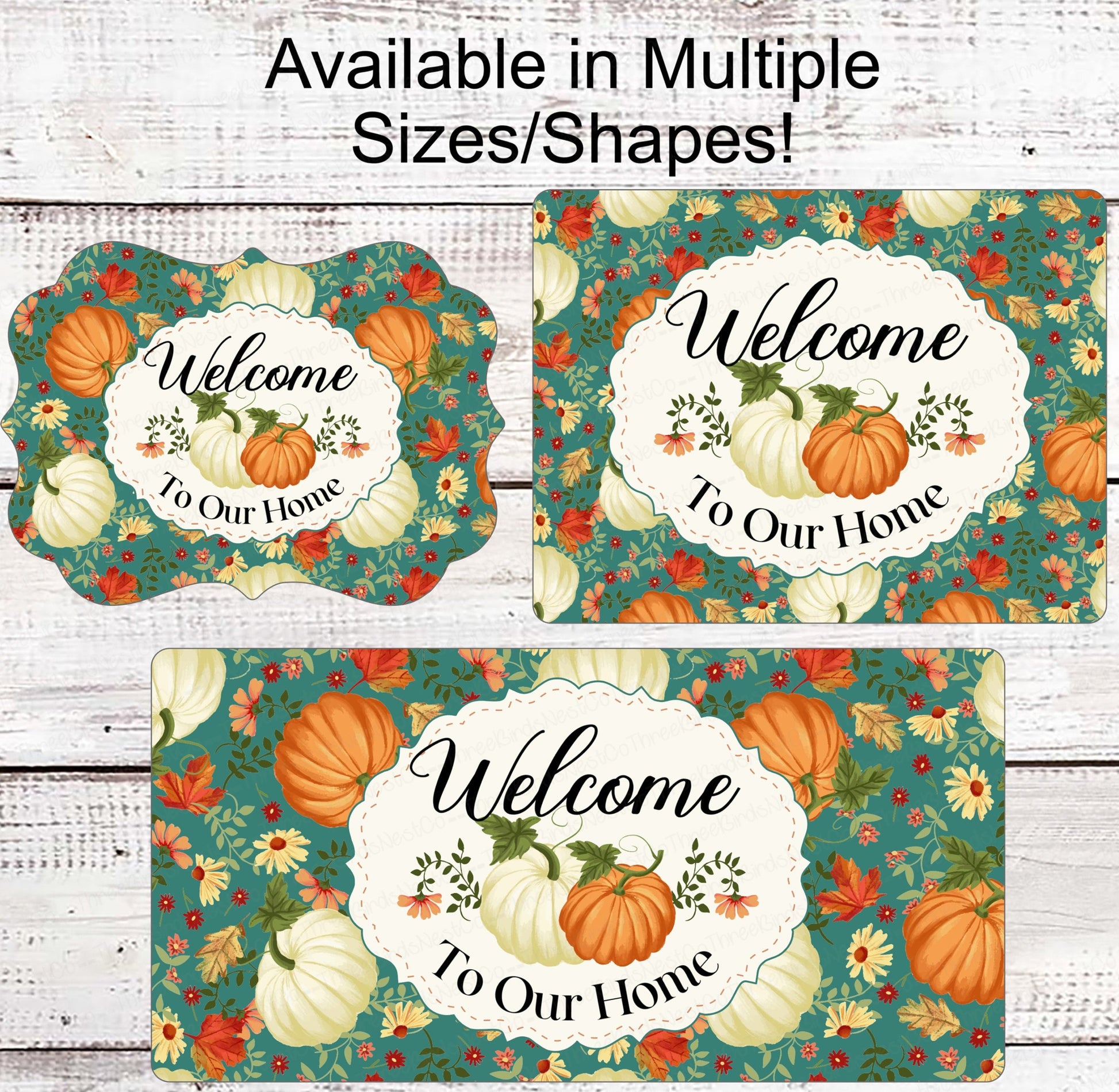 Welcome to Our Home - Fall Welcome Sign - Pumpkin Sign - Welcome Wreath Sign