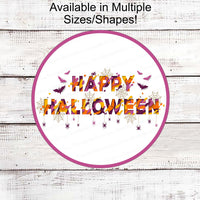 Happy Halloween Sign - Halloween Word Art - Bats Sign - Pastel Halloween