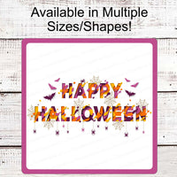 Happy Halloween Sign - Halloween Word Art - Bats Sign - Pastel Halloween
