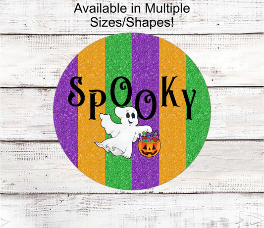 Happy Halloween Sign - Trick or Treat Sign - Spooky Sign - Ghost Sign