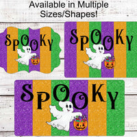 Happy Halloween Sign - Trick or Treat Sign - Spooky Sign - Ghost Sign