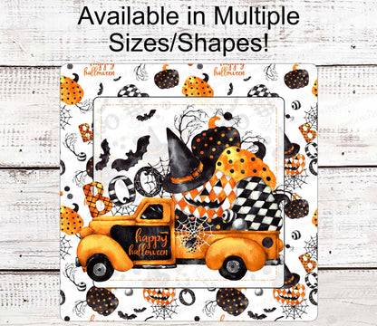 Happy Halloween Sign - Boo Sign - Halloween Truck Sign - Witch Hat Sign