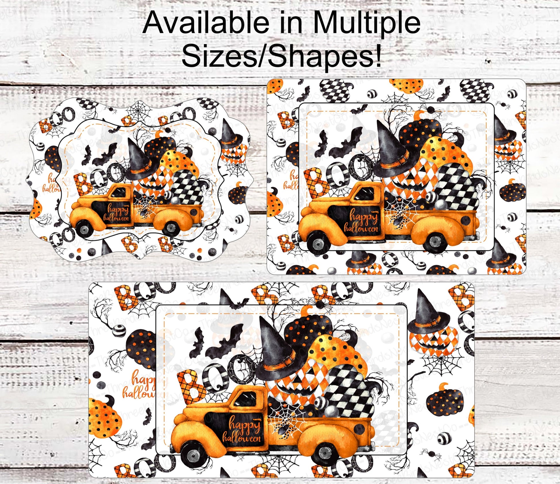 Happy Halloween Sign - Boo Sign - Halloween Truck Sign - Witch Hat Sign