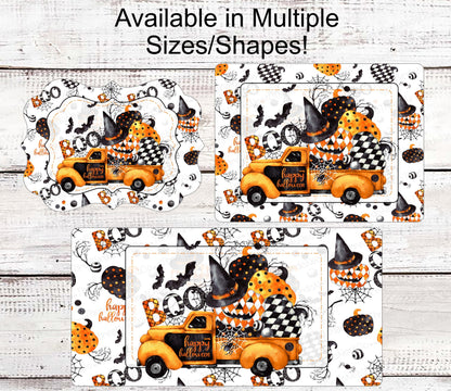 Happy Halloween Sign - Boo Sign - Halloween Truck Sign - Witch Hat Sign
