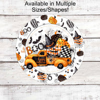 Happy Halloween Sign - Boo Sign - Halloween Truck Sign - Witch Hat Sign