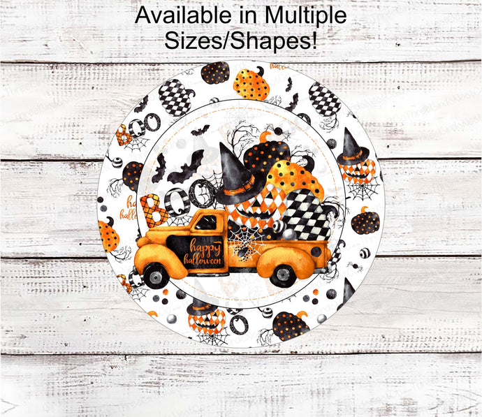 Happy Halloween Sign - Boo Sign - Halloween Truck Sign - Witch Hat Sign