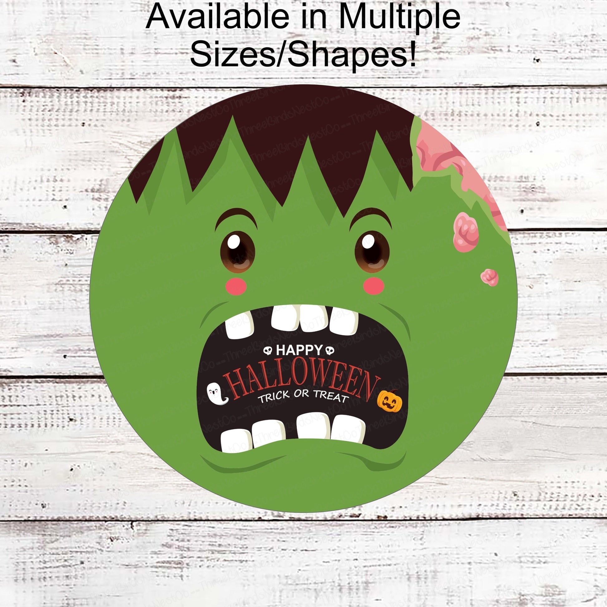 Happy Halloween Sign - Trick or Treat Sign - Monster of Frankenstein Sign
