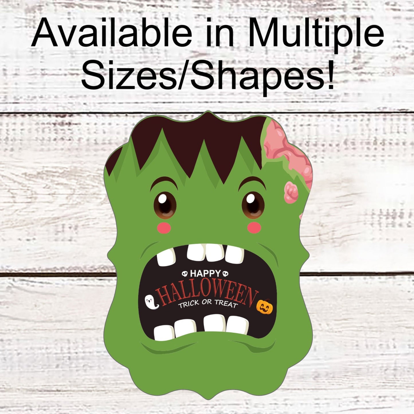 Happy Halloween Sign - Trick or Treat Sign - Monster of Frankenstein Sign