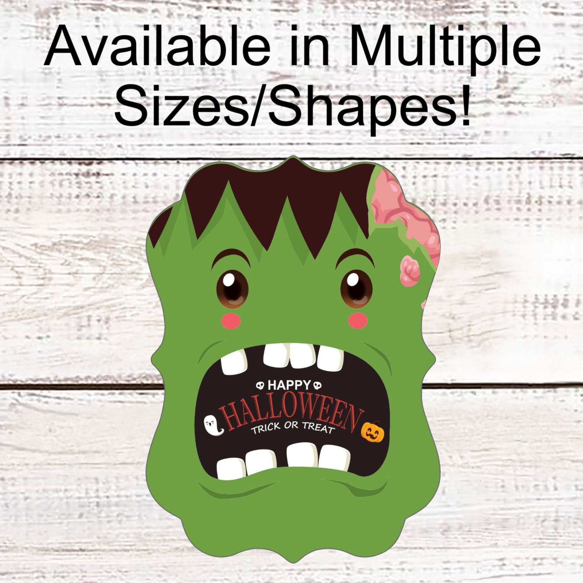 Happy Halloween Sign - Trick or Treat Sign - Monster of Frankenstein Sign