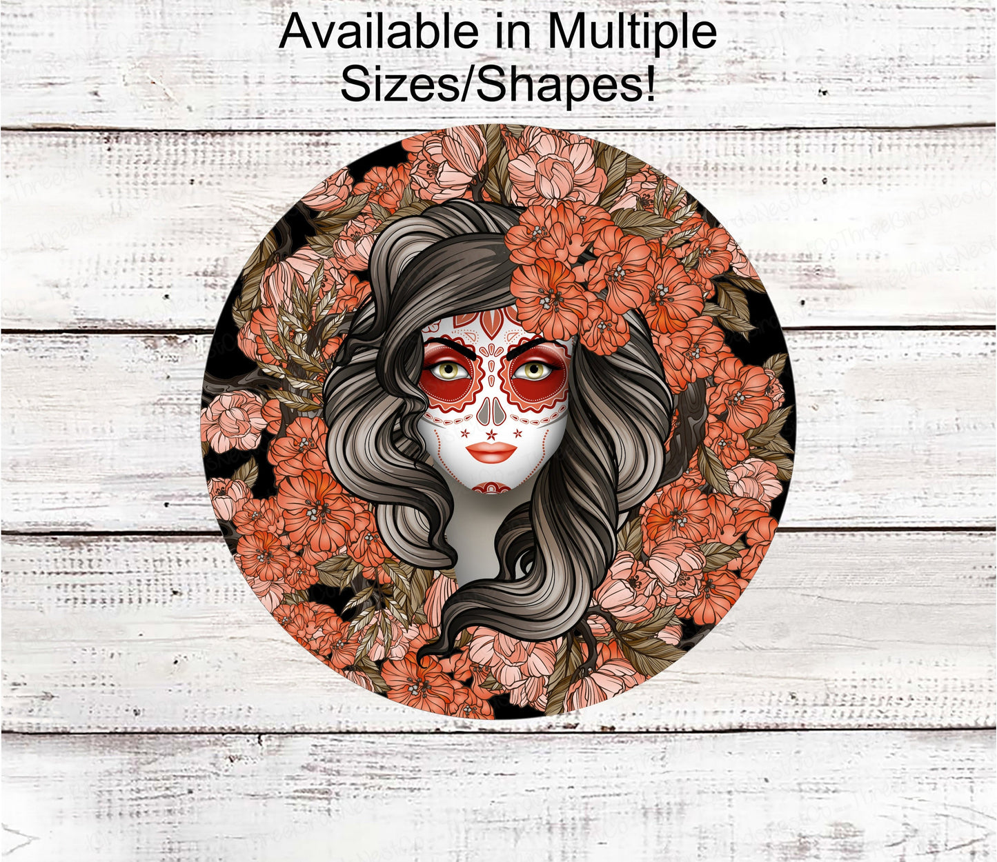 La Catrina - Halloween Signs - Día de Muertos - Calavera - Zombie Sign - Day of the Dead Decor - Sugar Skull Sign - Roses Sign - Macabre