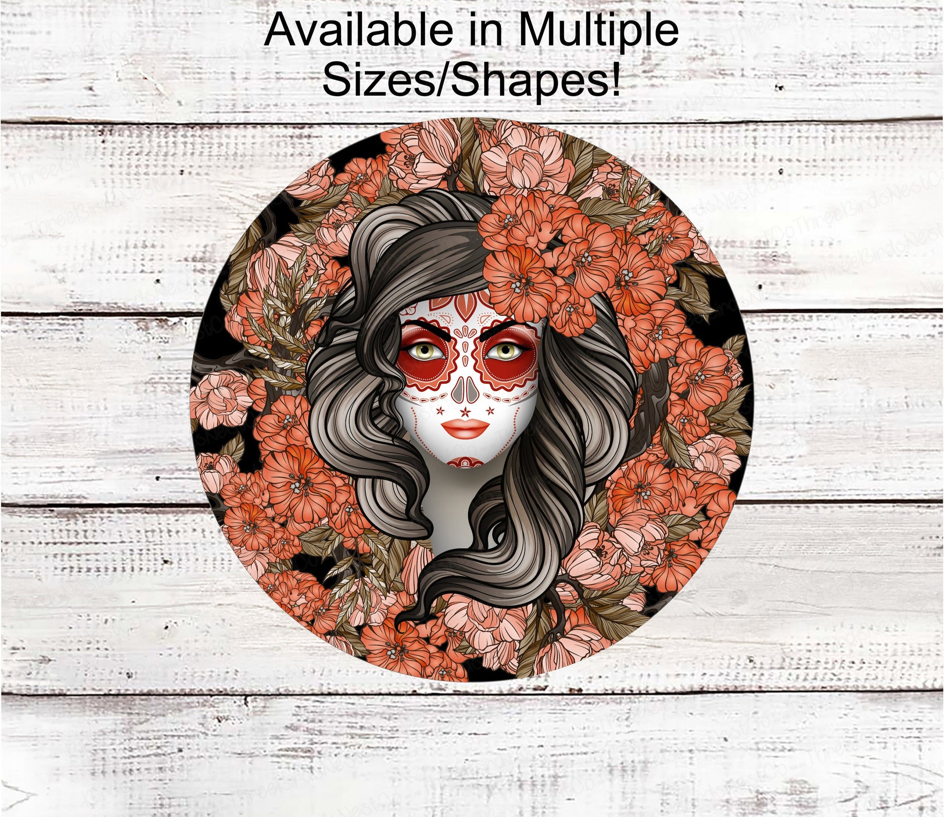 La Catrina - Halloween Signs - Día de Muertos - Calavera - Zombie Sign - Day of the Dead Decor - Sugar Skull Sign - Roses Sign - Macabre