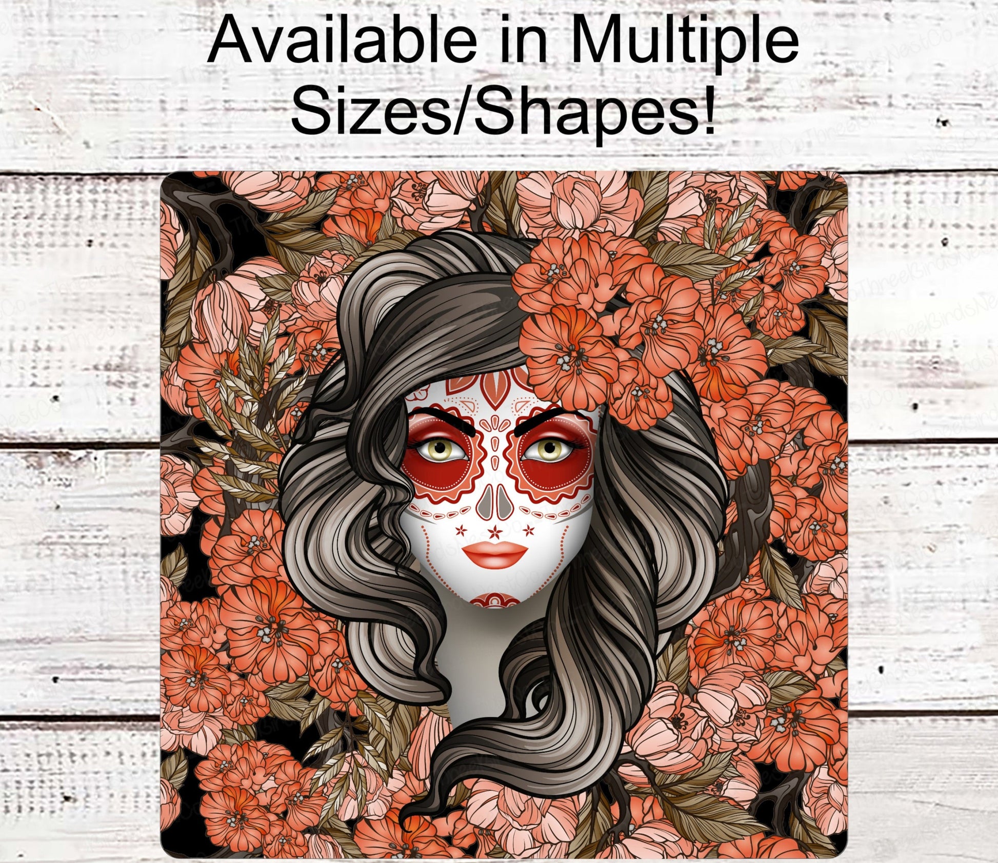 La Catrina - Halloween Signs - Día de Muertos - Calavera - Zombie Sign - Day of the Dead Decor - Sugar Skull Sign - Roses Sign - Macabre