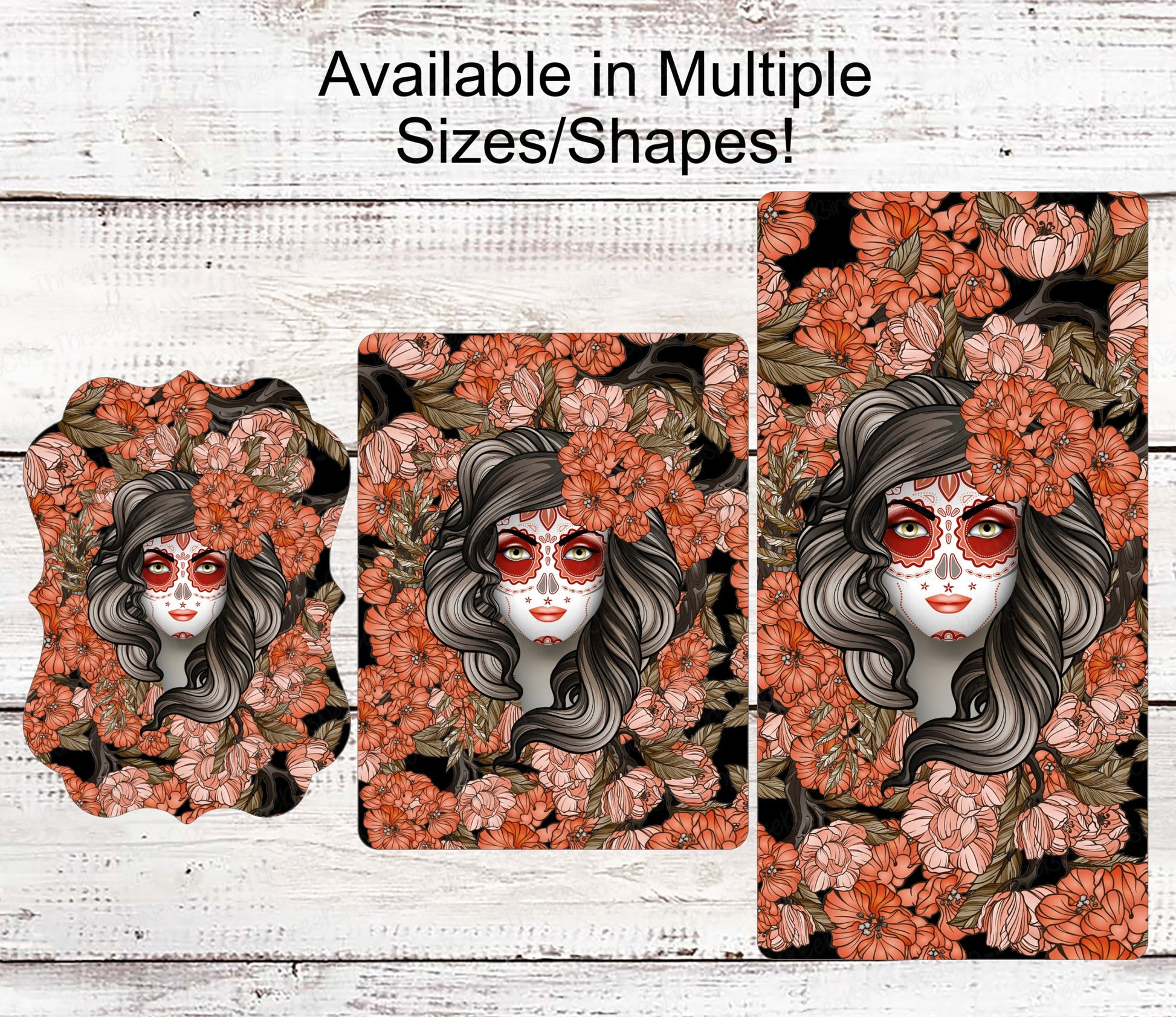 La Catrina - Halloween Signs - Día de Muertos - Calavera - Zombie Sign - Day of the Dead Decor - Sugar Skull Sign - Roses Sign - Macabre