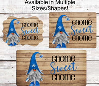 
              Gnome Sweet Gnome Sign - Winter Gnome Sign - Christmas Gnome - Snowflake Gnome - Winter Welcome Sign - Rustic Gnome
            
