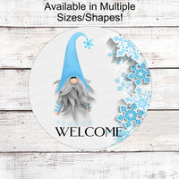 Christmas Welcome Sign - Winter Gnome Sign - Christmas Gnome - Snowflake Gnome - Winter Welcome Sign - Rustic Gnome