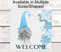 
              Christmas Welcome Sign - Winter Gnome Sign - Christmas Gnome - Snowflake Gnome - Winter Welcome Sign - Rustic Gnome
            