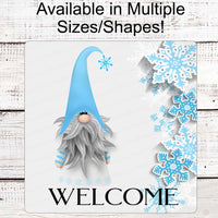 Christmas Welcome Sign - Winter Gnome Sign - Christmas Gnome - Snowflake Gnome - Winter Welcome Sign - Rustic Gnome