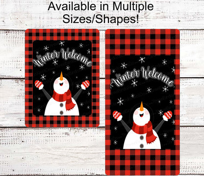 Snowman Sign - Snowman Welcome Sign - Welcome Wreath Sign - Welcome Winter Sign - Winter Welcome Sign - Welcome Wreath Signs