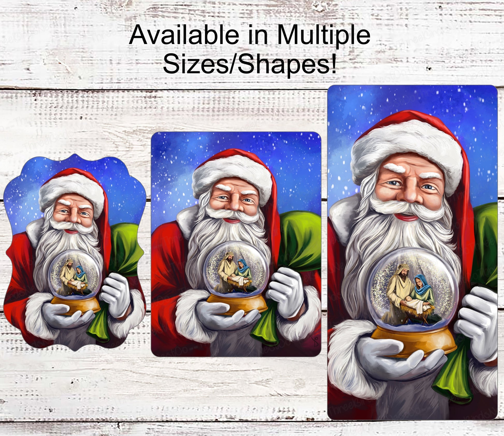 Christmas Wreath Signs - Nativity Sign - Santa Signs - Jesus Sign - Jesus is the Reason - Snow Globe Sign