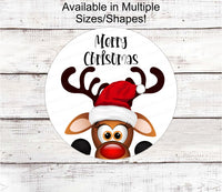 
              Merry Christmas Sign - Christmas Reindeer - Christmas Wreath Signs - Reindeer Sign - Rudolph - Christmas Signs - Welcome Wreath Signs
            