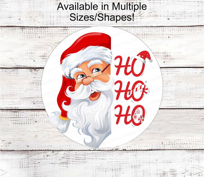 Christmas Wreath Signs - Christmas Sign - Ho Ho Ho Sign - Merry Christmas Sign - Here Comes Santa Claus - Snowflakes Sign