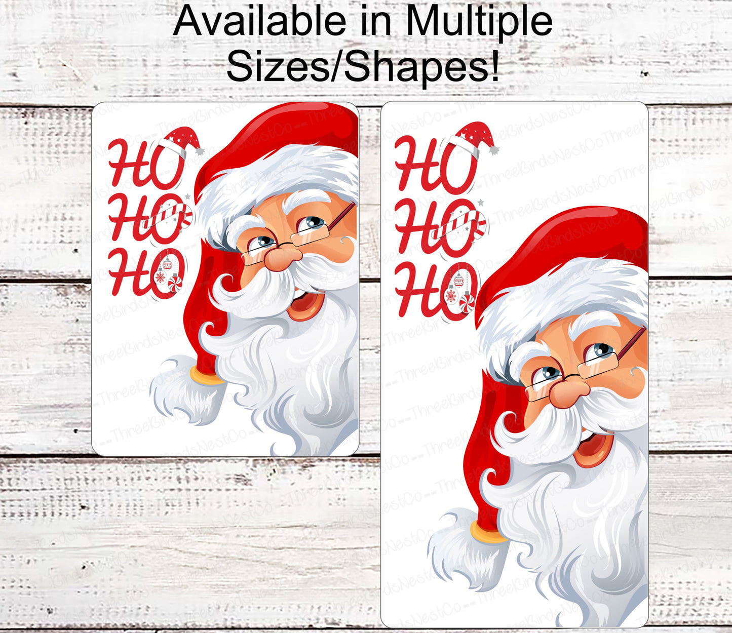Christmas Wreath Signs - Christmas Sign - Ho Ho Ho Sign - Merry Christmas Sign - Here Comes Santa Claus - Snowflakes Sign