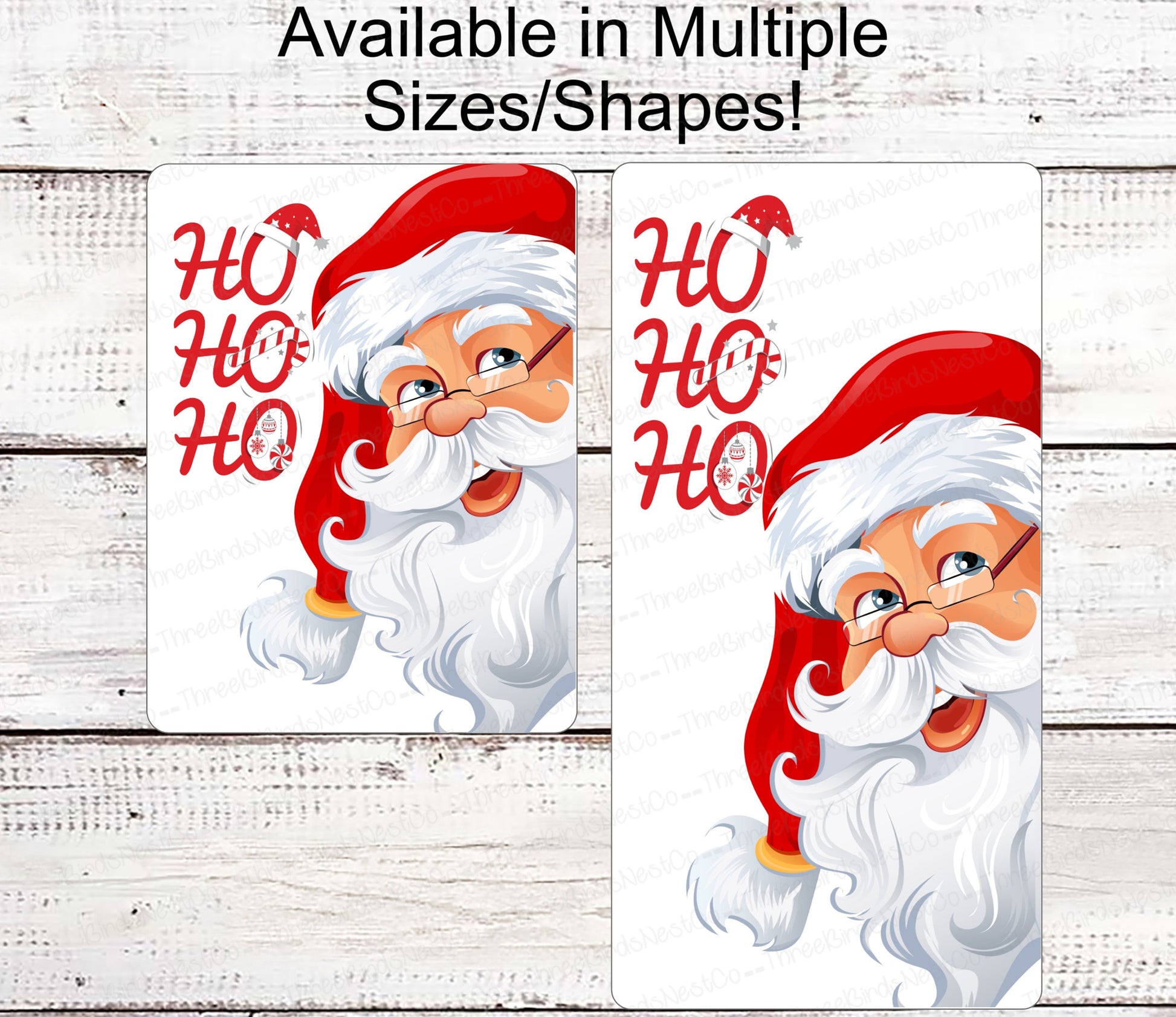Christmas Wreath Signs - Christmas Sign - Ho Ho Ho Sign - Merry Christmas Sign - Here Comes Santa Claus - Snowflakes Sign